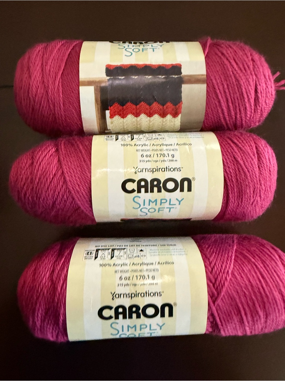 Caron Simply Soft Yarn - Fuchsia Pink